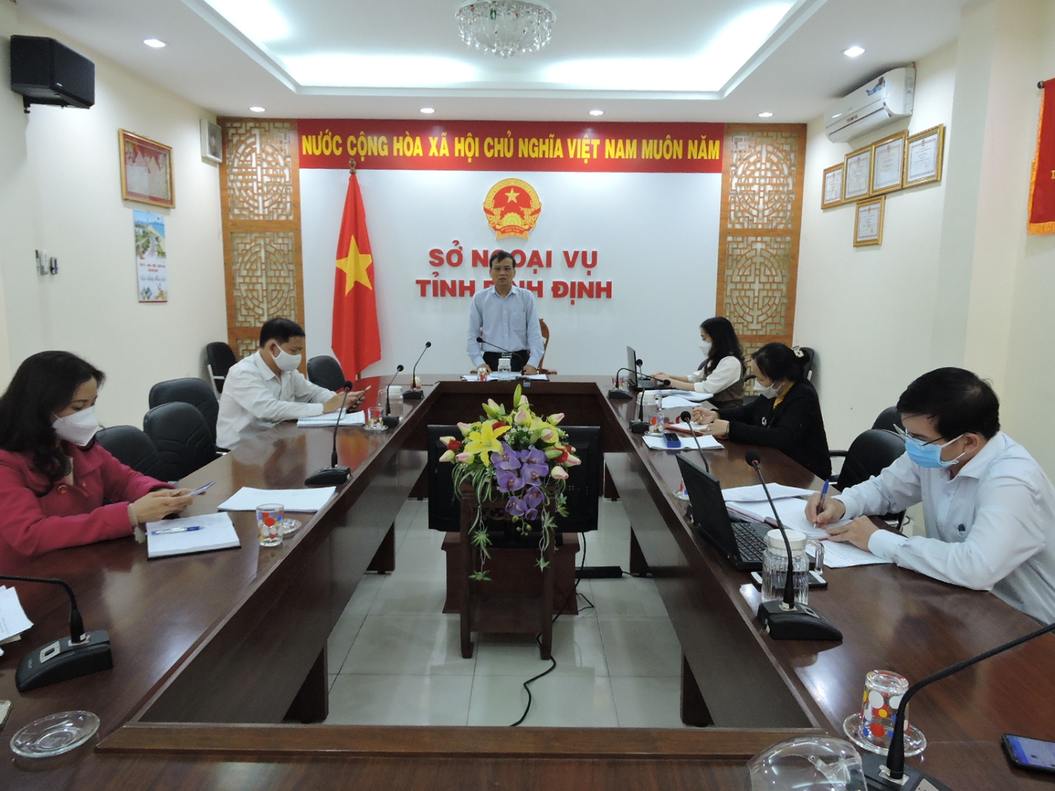 Đc Nguyễn Thái Bình, Giám đốc Sở Ngoại vụ chủ trì Hội nghị giao ban thang 1 2022